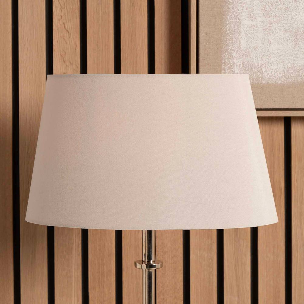 Ruma Taupe Oval Poly Silk Tapered Lamp Shade For Floor Lamps In Brown