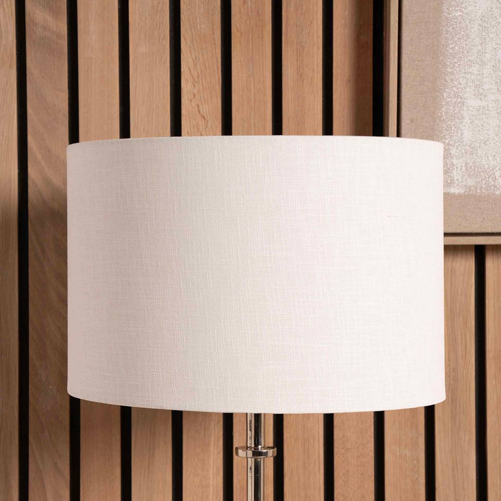 Ruma White Self Lined Linen Drum Lamp Shade For Table Lamps And Floor Lamps