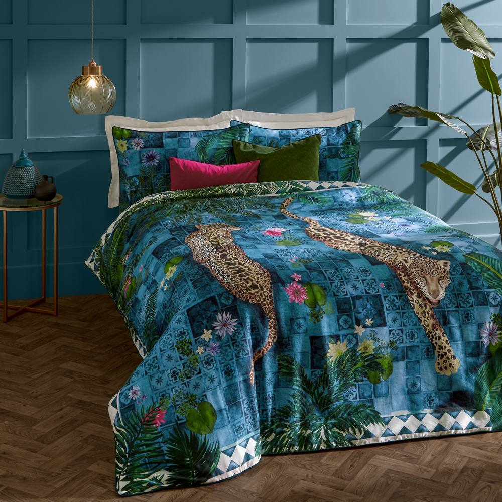 Paoletti Majorelle Exotic Duvet Cover Set In Blue