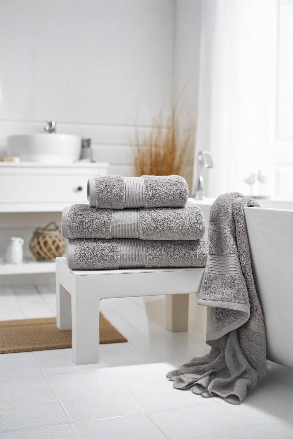 Deyongs Bliss Pima Supersoft Fluffy Cotton Gsm Towels In Light Grey