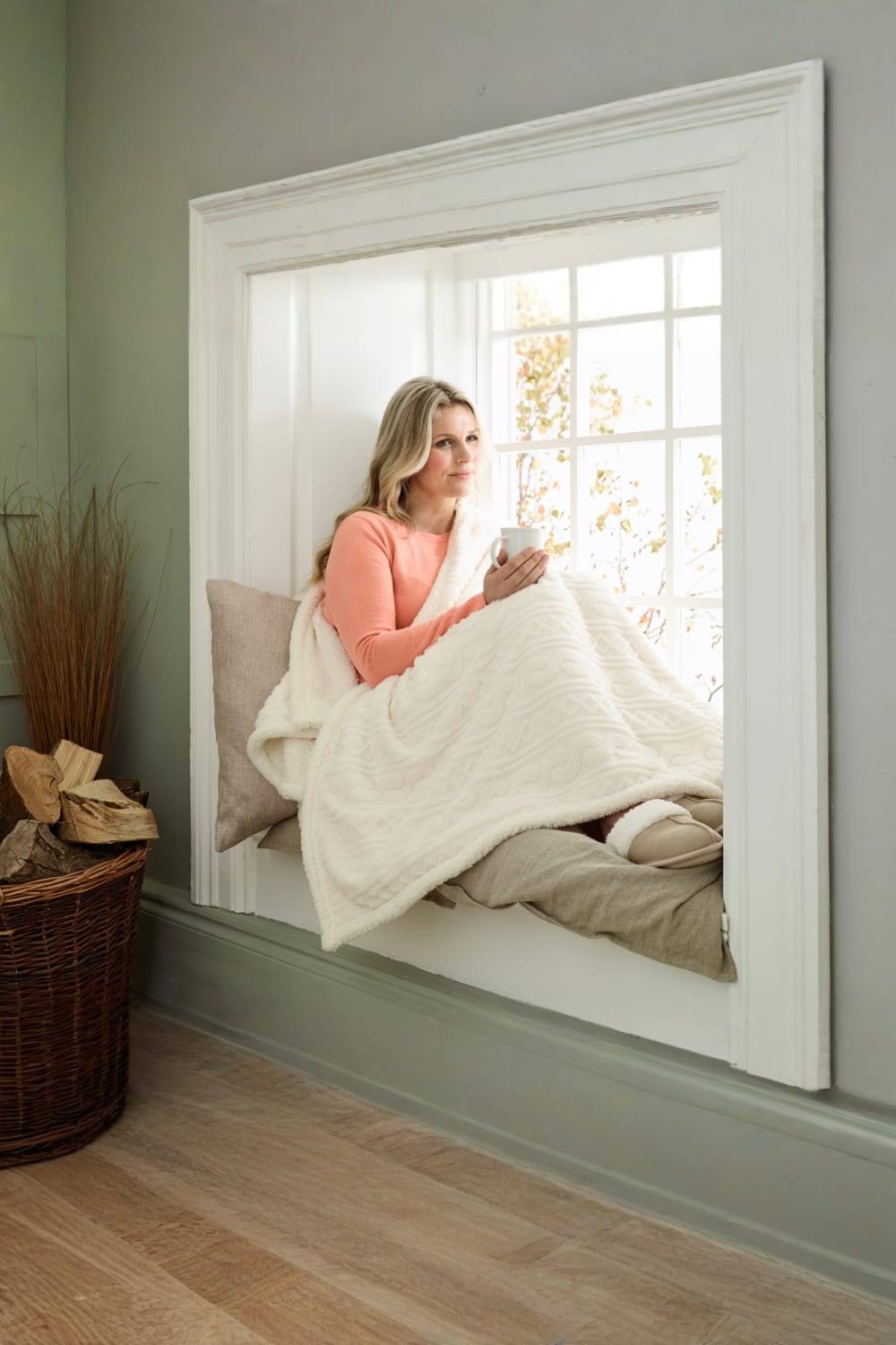 Deyongs Cable Heated Throw XCm Luxury Electric Blanket With Super Soft Sherpa