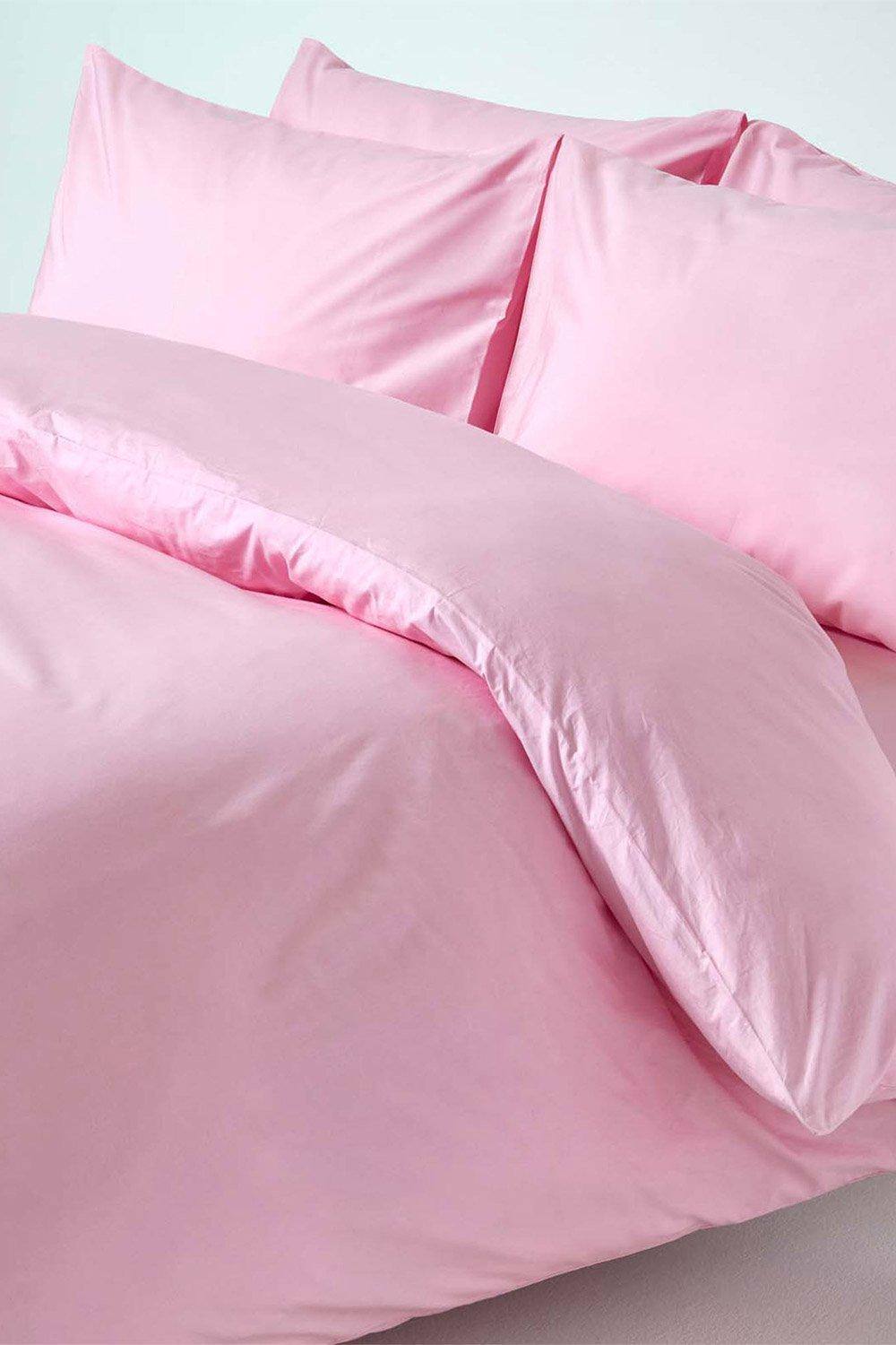 Homescapes Egyptian Cotton Duvet Cover With Pillowcase, Tc In Pink