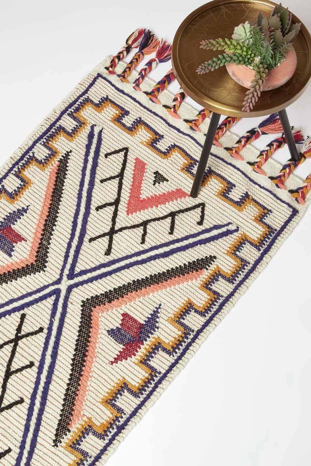 Homescapes Goa Multi Colour Kilim Runner Wool Rug X Cm