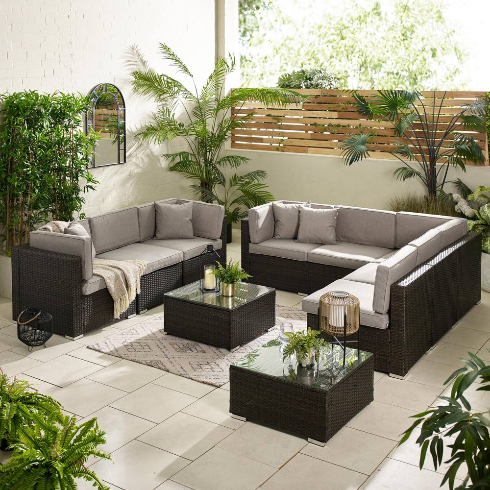 Furnitureboxuk Orlando Seat Modular Outdoor Garden Rattan Sofa In Brown