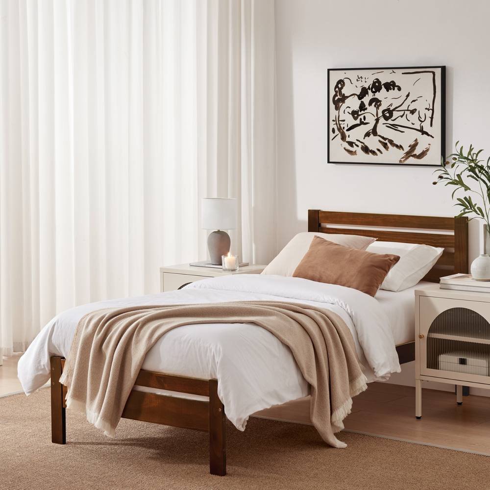 Furnitureboxuk Declan Solid Pine Single Bed Frame In Walnut