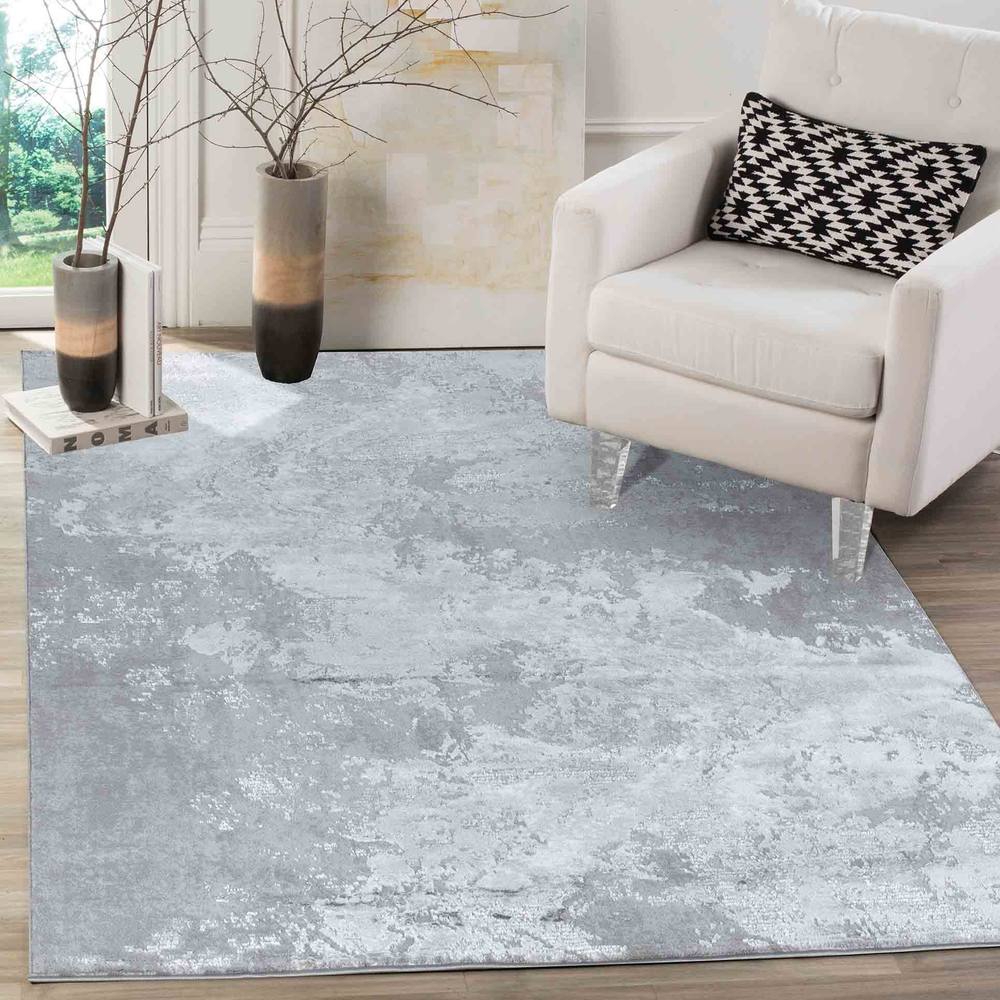Smart Living Modern Serenity Thick Area Rugs For Bedroom, Living Room, Hallway Runner In Grey