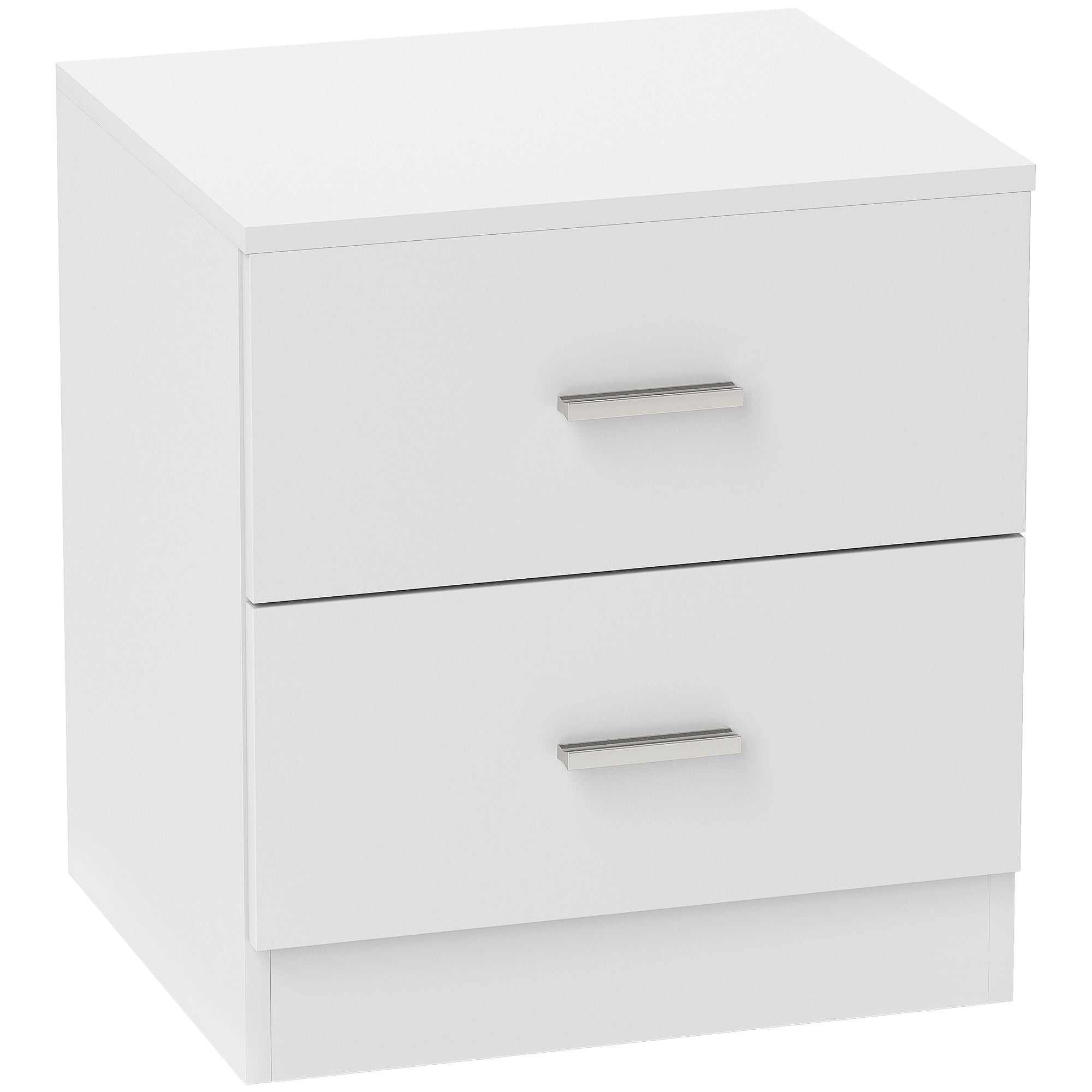 MCL Modern Bedside Table, Beside Cabinet with Drawers, for Bedroom, Living Room, White