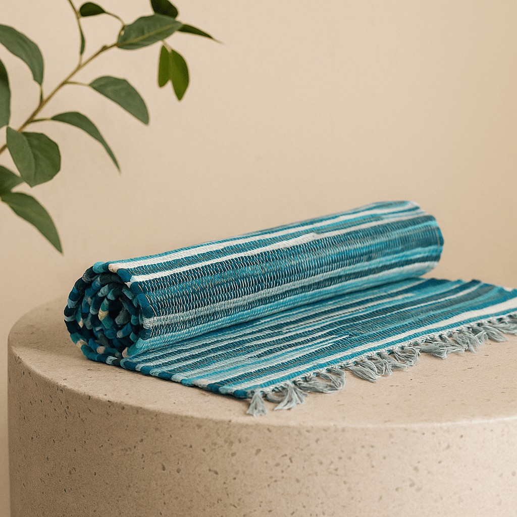 Rag Rug Large x Aqua Blue