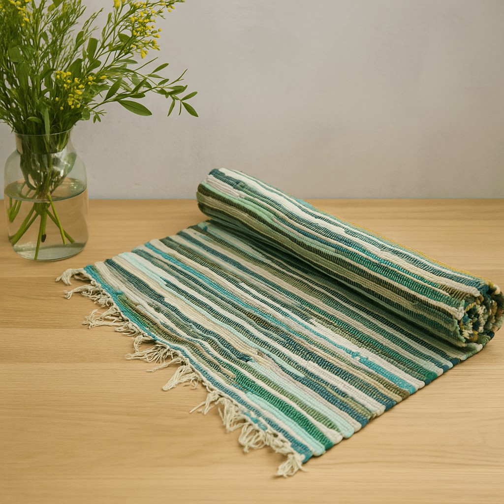 Rag Rug Small x Natural Greens