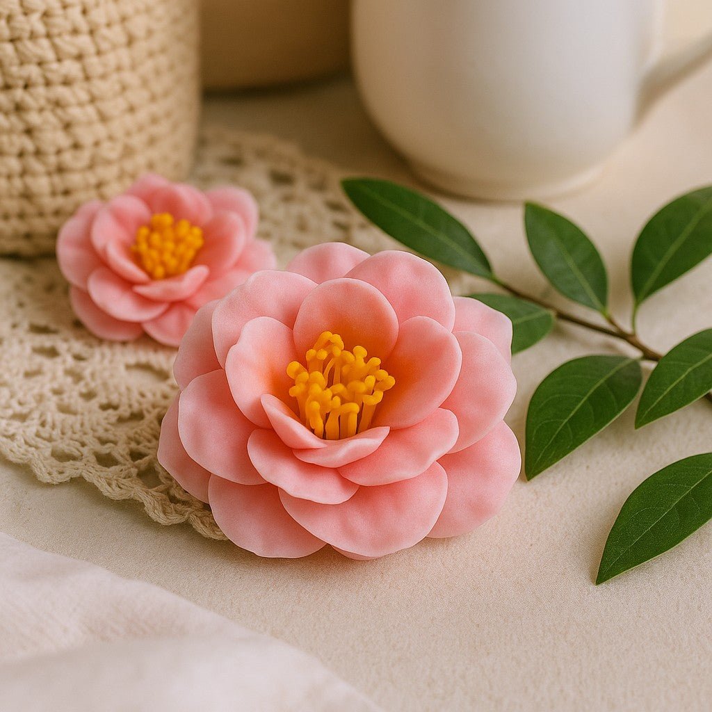 Soap Flowers Camellia Light Pink Pack