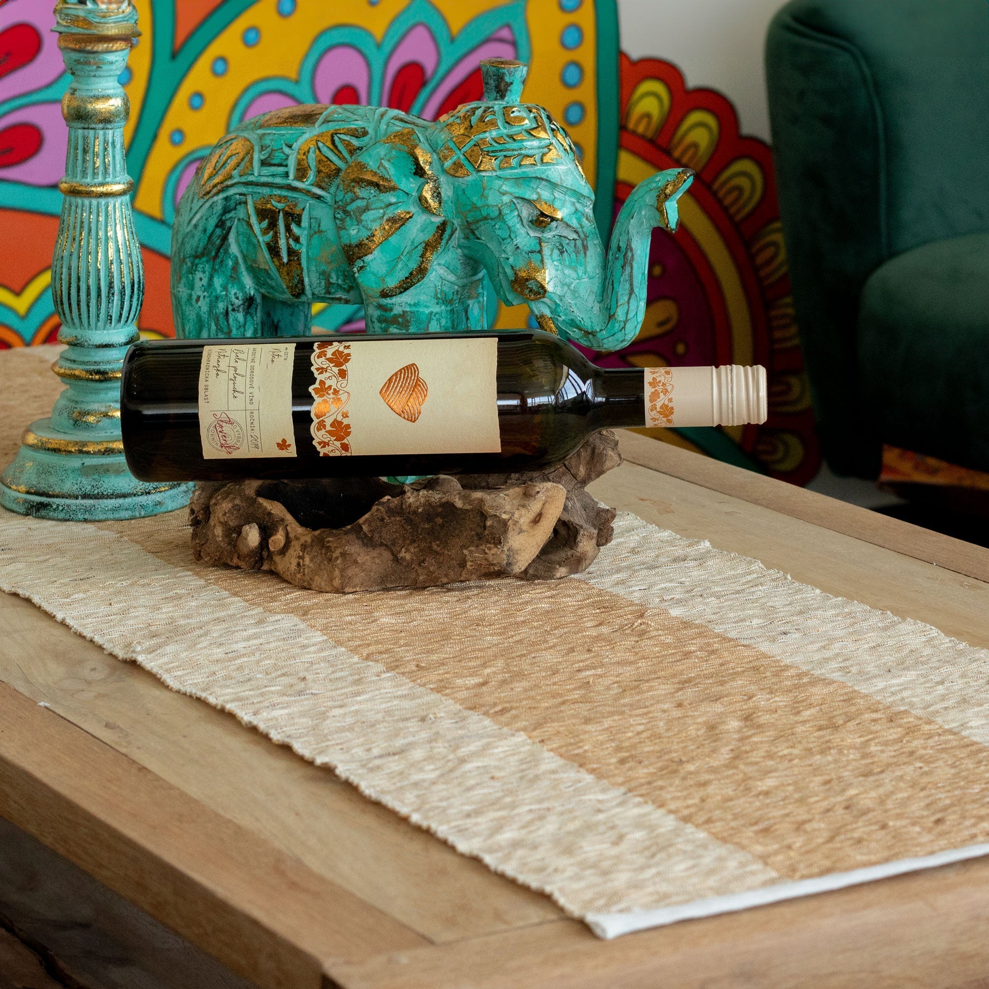 Table Runner Vetiver Roots Natural