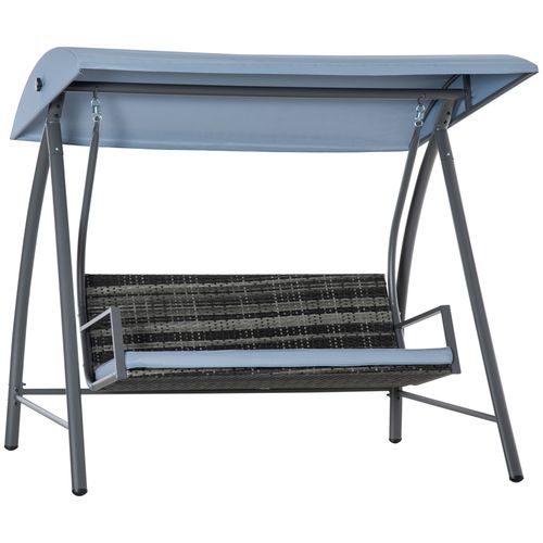 - Seater Garden Rattan Swing Chair Canopy Removable Cushion Mixed Grey
