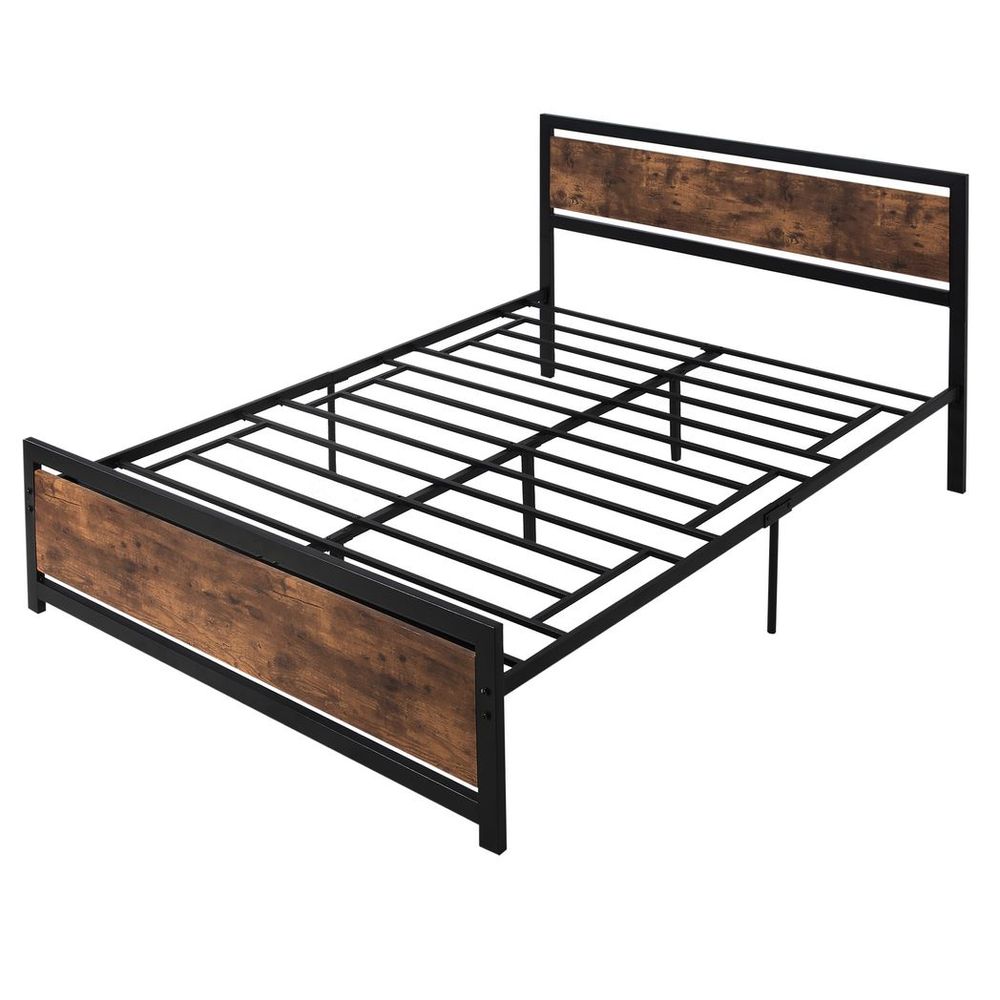 HOMCOM King Size Metal Bed Frame, Headboard & Footboard, xx