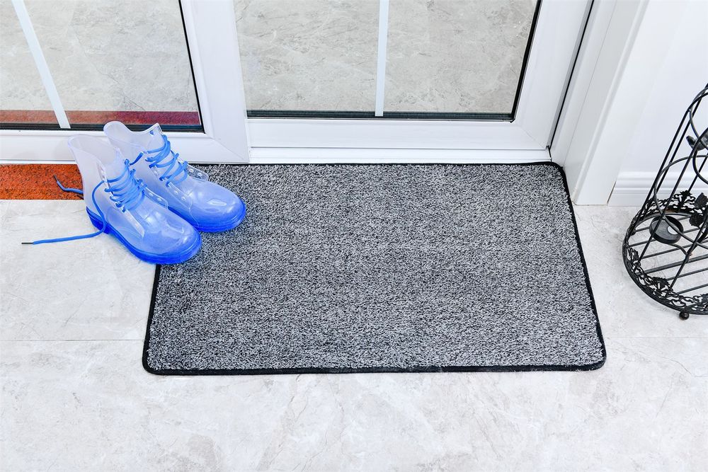 Vinsani Magic Clean Step Mat Non-Slip Backing Machine Washable Doormat Carpet Runner Rug Liner - X Light grey