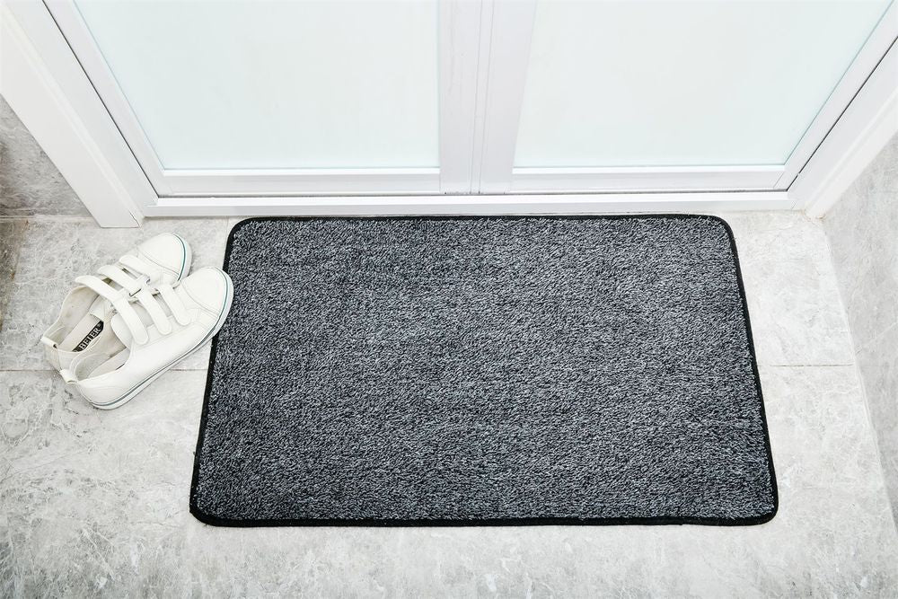 Vinsani Magic Clean Step Mat Non-Slip Backing Machine Washable Doormat Carpet Runner Rug Liner - X Dark Grey