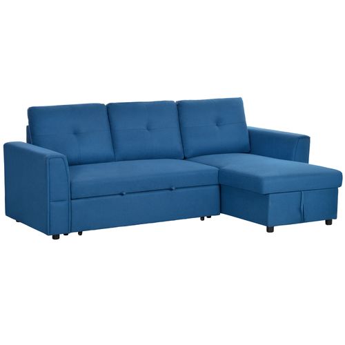 HOMCOM Seater Sofa Bed, Convertible Pull Out Sofa with Storage