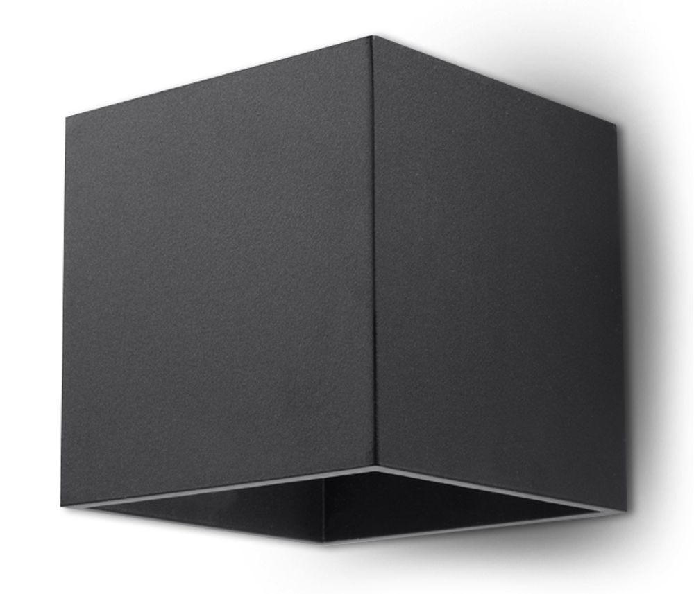 Wall lamp LED Quad SL. SOLLUX Modern Lighting Sconce Black G -Light Aluminium Square for The Kitchen and The Bedroom