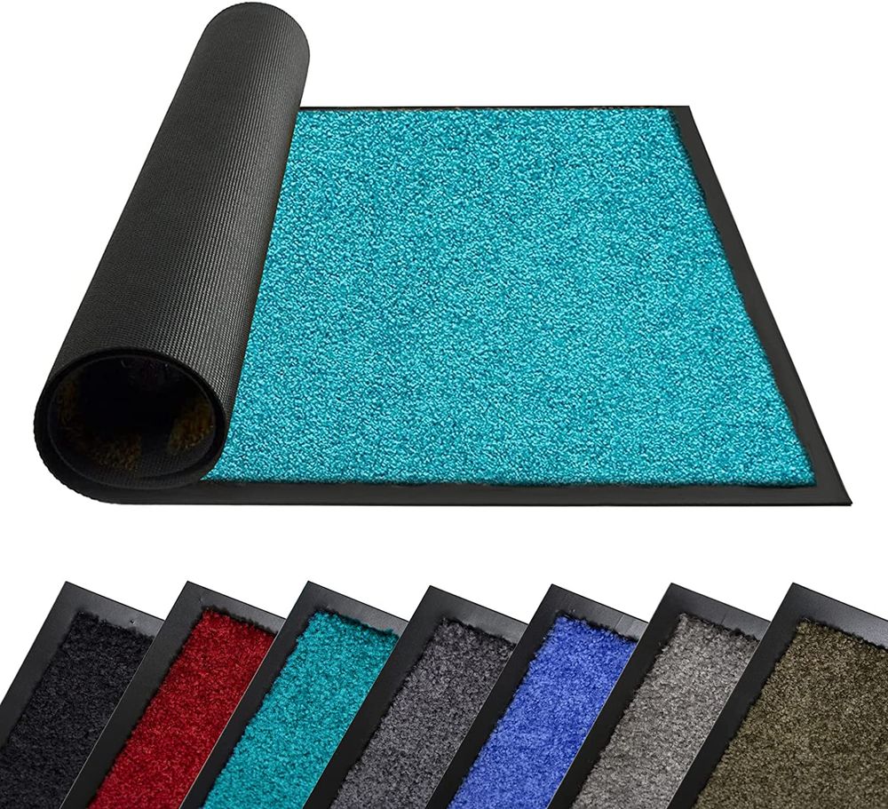 Premium Washable Door Mat - Durable & Efficient - x Teal Blue
