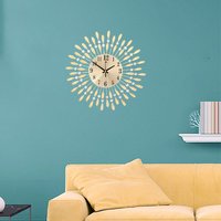 D Silent Drop-Shape Metal Wall Clock with Crystal