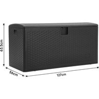 CMxCM Wide Lockable Waterproof Rattan Outdoor Storage Box