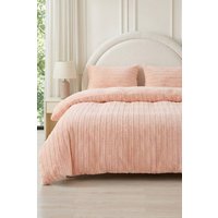 Cozy Ultra Soft Textured Duvet Cover Set, Pink