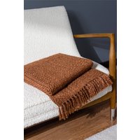 Morni Woven Yarn Tasselled Throw, Light Brown