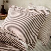Hebden Striped % Cotton Pillowcase Pair, Dark Red