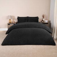 Thermal Soft Teddy Fleece Duvet Cover Bedding Set, Black