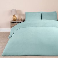 Thermal Soft Teddy Fleece Duvet Cover Bedding Set, Duck Egg Blue