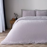 Thermal Soft Teddy Fleece Duvet Cover Bedding Set, Light Grey