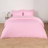 Plain Dyed Duvet Cover with Pillowcase Bedding Set, Pink