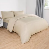 Plain Dyed Duvet Cover with Pillowcase Bedding Set, Natural