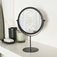 Round Bathroom Mirror Accessories Free Standing Vanity Stainless Steel Silver, Black