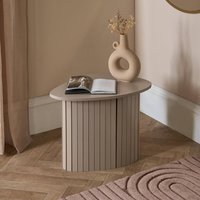 Madison Ribbed Side Table Corner Bedroom Living Room Office Bedside, Natural