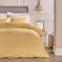 Plain Dyed Duvet Cover with Pillowcase Bedding Set, Lemon