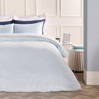 Plain Dyed Duvet Cover with Pillowcase Bedding Set, Light Blue