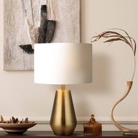 Pair Touch Table Lamps Antique Brass BaseCream Shade Table Lamp, Gold
