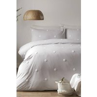 'Dot Garden' % Cotton Embellished Duvet Cover Set, Silver