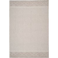 Beige Plush Textured Looped Pile Area Rug, Light Brown