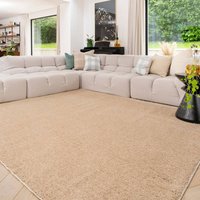 Machine Washable Shaggy Rug Cream Beige Fluffy Bedroom Carpet Mat