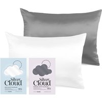 Silver Cloud Silver Ion Infused White & Charcoal Pillowcase Set, Metallics