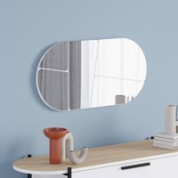 Otis' Modern Unframed Oval Mirror Wall-Mounted Mirror, White
