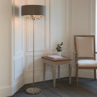 Endon Lighting Highclere Floor Lamp In Bright Nickel Finish With Charcoal Shade