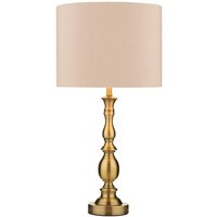 Dar MAD Madrid Antique Brass Table Lamp With Shade