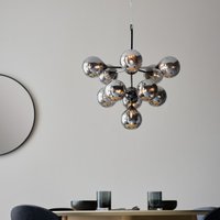 Endon Oscar Light Ceiling Pendant Light In Black Chrome With Smoked Mirror Glass