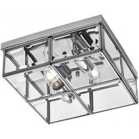 Searchlight -CC Light Flush Ceiling Light In Chrome Frame With Bevelled Glass