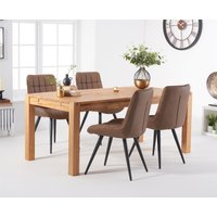 Thetford Oak Dining Table with Brown Larson Chairs