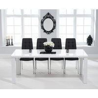 Seattle White High Gloss Dining Table with Cream Enzo Chairs