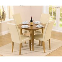 Extending York Solid Oak Dining Table with Black Olivia Chairs