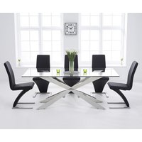 Canova Glass Dining Table with White Aldo Chairs